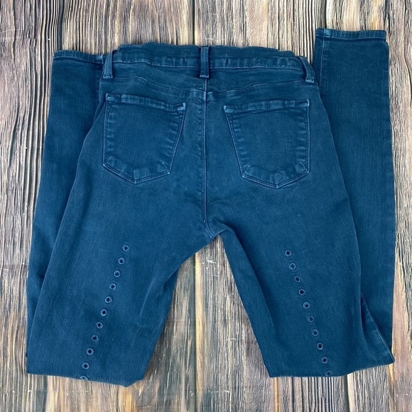 J Brand Blue Skinny Jeans With Large Eyelet Detail Down Rear Leg- Size 26 - Picture 2 of 10
